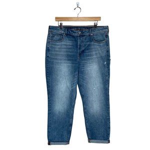 American Eagle Womens 14R Tomgirl Jeans Button Fly Relaxed Slouchy 100% Cotton